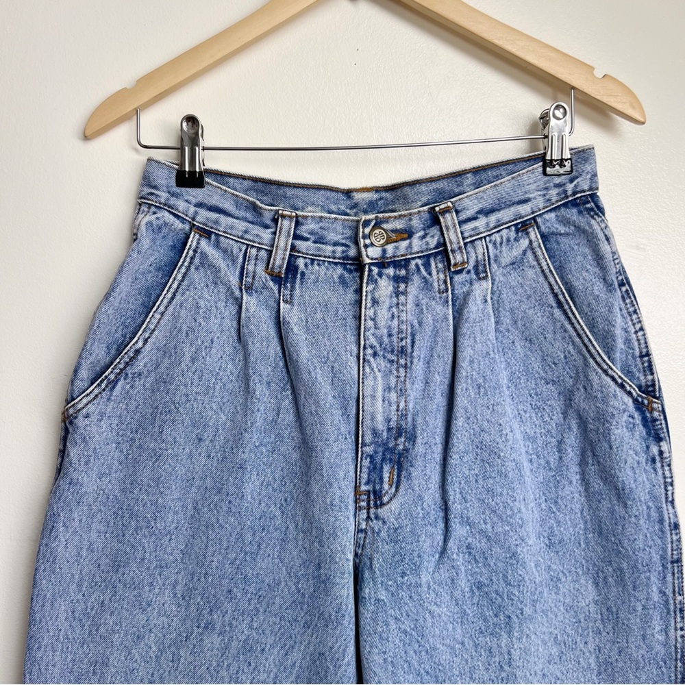 Vintage Bill Blass Front Pleat High Waisted Tapered Mom Jeans size 29 - Picture 2 of 9